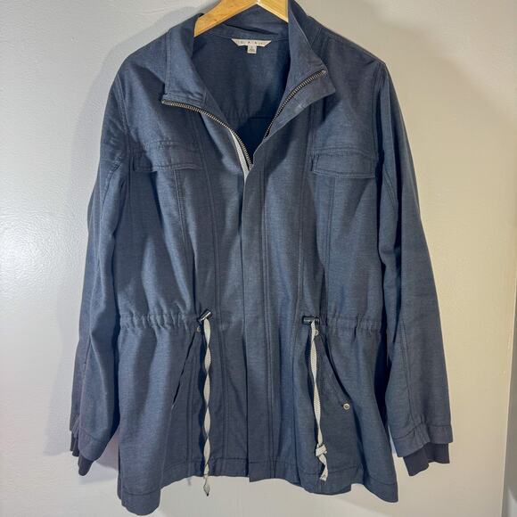 Cabi Style #209 Utility Anorak Jacket - Dark Gray with Drawstring Waist - Picture 1 of 5